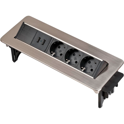Artikelbild für brennenstuhl Indesk Power 3-fach Tischsteckdose 2,0 m silber mit USB-Buchse, Artikelnummer 853186