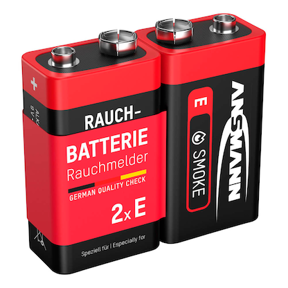 Artikelbild für ANSMANN Batterien 6LR61 Alkali-Mangan E-Block 9,0 V, 2 St., Artikelnummer 401733