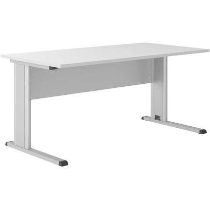 Artikelbild 5 für HAMMERBACHER Inader Schreibtisch lichtgrau rechteckig, C-Fuß-Gestell silber 160,0 x 80,0 cm, Artikelnummer 842043