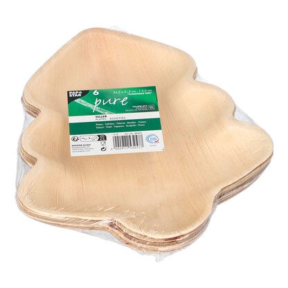Artikelbild 2 für PAPSTAR Palmblatt-Teller pure natur 21,2 x 24,3 cm, 6 St., Artikelnummer 313126
