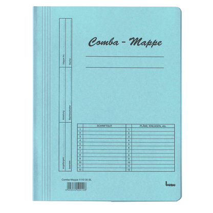 Artikelbild für bene Schnellhefter Comba-Mappe Karton blau DIN A4, 5 St., Artikelnummer 444083