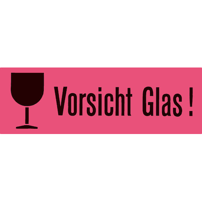 Artikelbild für HERMA Warnetiketten 6750 rot »Vorsicht Glas!« 118,0 x 39,0 mm, 250 Blatt, Artikelnummer 702516