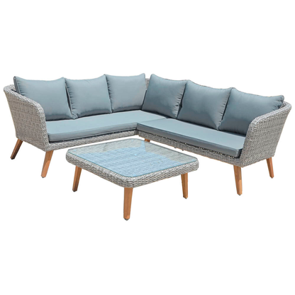 Artikelbild für Garden Pleasure Loungegruppe PAMPLONA hellgrau Kunststoff, 10-teilig, Artikelnummer 134777