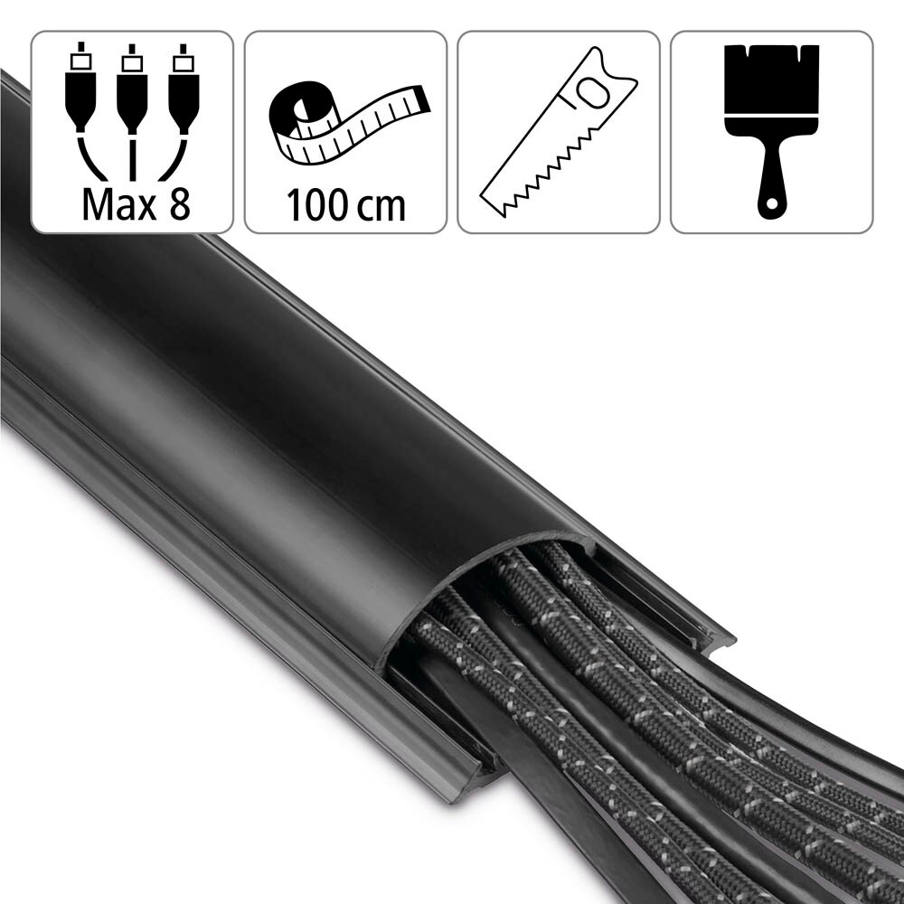 Flexibles Wellrohr-Kabelkanal 10 Mm – 100 M Schwarz – Für Kabelmanagement Innen & Außen