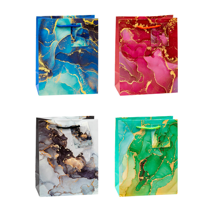 Artikelbild für TSI Geschenktüten MARMOR blau, rot, grün, grau 18,0 x 23,0 cm, 12 St., Artikelnummer 651699