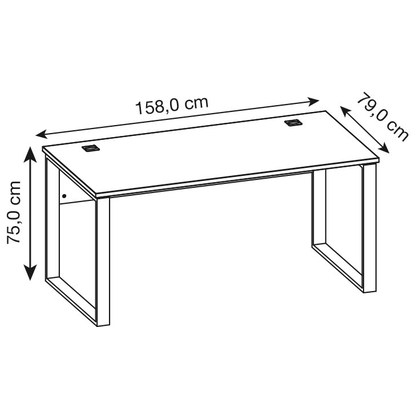 Artikelbild 2 für GERMANIA Lioni Schreibtisch weiß, eiche rechteckig, O-Fuß-Gestell weiß 158,0 x 79,0 cm, Artikelnummer 501294