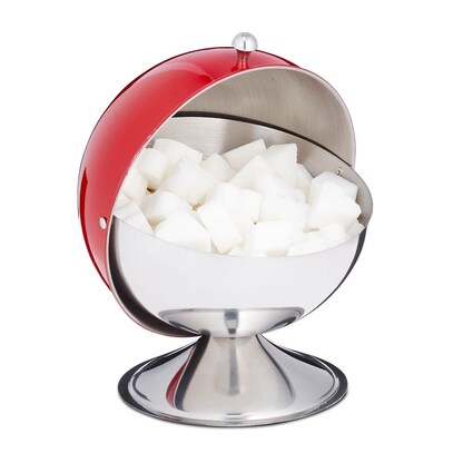 Artikelbild 2 für relaxdays Zuckerdose silber, rot, 1 St., Artikelnummer 472623