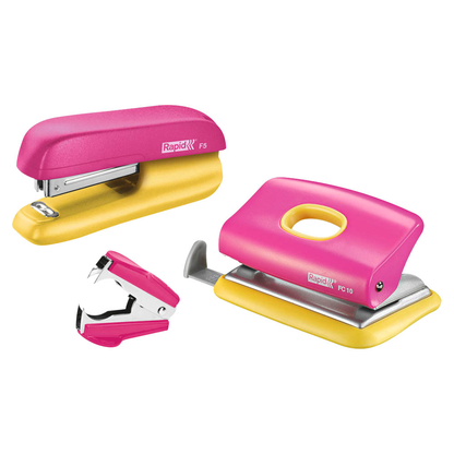 Artikelbild für Rapid Locher und Heftgeräte Set Mini pink/gelb, Artikelnummer 678462