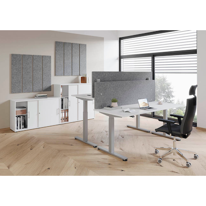 Artikelbild 3 für HAMMERBACHER Tischtrennwand VARW18/5, grau 179,5 x 50,0 cm, 1 St., Artikelnummer 659781