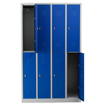Artikelbild für Gürkan Spind lichtgrau, enzianblau 106316, 8 Schließfächer 117,0 x 50,0 x 195,0 cm, Artikelnummer 562350