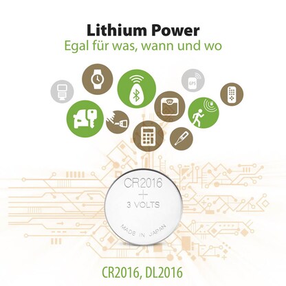 Artikelbild 7 für GP Knopfzellen CR2016 Lithium 3,0 V, 5 St., Artikelnummer 676098