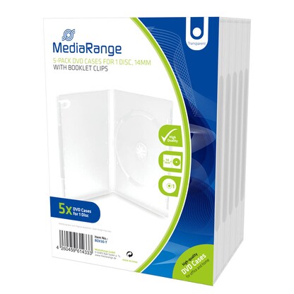Artikelbild 3 für MediaRange 1er CD-/DVD-Hüllen transparent, 5 St., Artikelnummer 685333