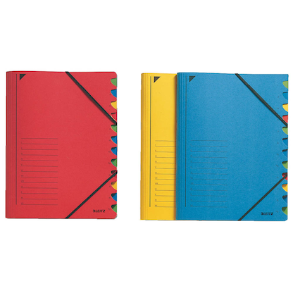 Artikelbild für AKTION: LEITZ Ordnungsmappen 12 Fächer farbsortiert, 3 St., Artikelnummer 360185