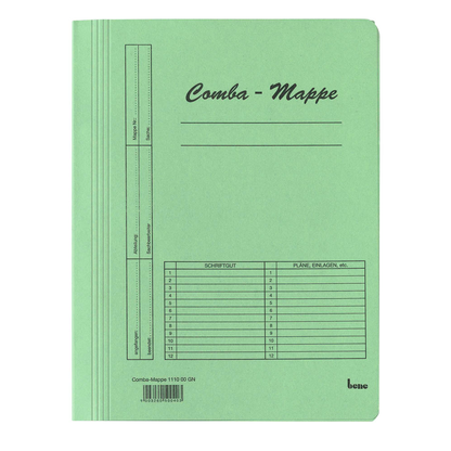 Artikelbild für bene Schnellhefter Comba-Mappe Karton grün DIN A4, 5 St., Artikelnummer 444133