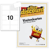 Artikelbild 1 für office discount Visitenkarten matt weiß 195 g/qm, 250 St., Artikelnummer 570440