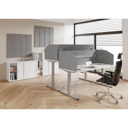 Artikelbild 3 für HAMMERBACHER Tischtrennwand Grundset VARS2/5, grau 73,5 x 50,0 cm, 2 St., Artikelnummer 659906