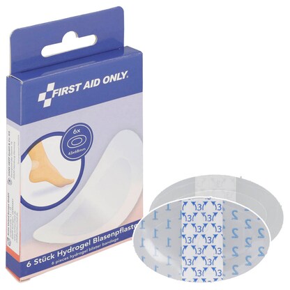 Artikelbild für FIRST AID ONLY® Blasenpflaster P-10070 transparent 6,8 x 4,3 cm, 6 St., Artikelnummer 511707