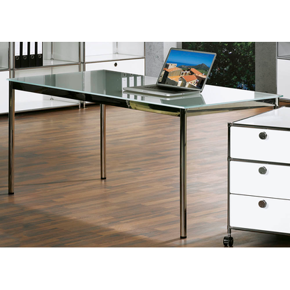 Artikelbild 5 für viasit System4 Schreibtisch transparent rechteckig, 4-Fuß-Gestell chrom 200,0 x 100,0 cm, Artikelnummer 214106