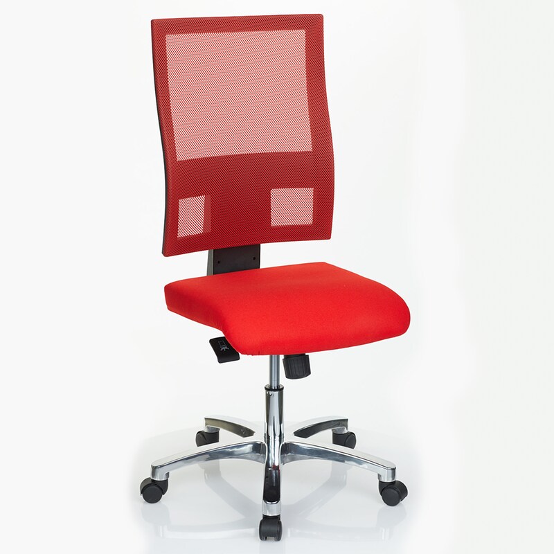 360-Grad-Artikelbild für Topstar Bürostuhl Nito, PRONETSYT31 Stoff rot, Gestell alu, Artikelnummer 441758