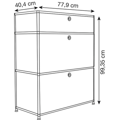 Artikelbild 2 für viasit System4 Schubladenschrank schwarz 1 Schublade 77,9 x 40,4 x 99,35 cm, 1 St., Artikelnummer 515397