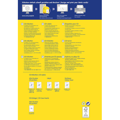 Artikelbild 4 für AVERY Zweckform CD-Etiketten L6015-25 weiß, 50 Etiketten , Artikelnummer 345280