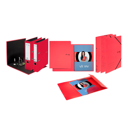 Artikelbild 10 für VON LEITZ Ringbuch 2-Ringe gelb, rot, blau, grün, schwarz 2,5 cm DIN A4, 5 St., Artikelnummer 636109