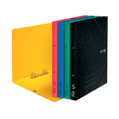 Artikelbild für VON LEITZ Ringbuch 2-Ringe gelb, rot, blau, grün, schwarz 2,5 cm DIN A4, 5 St., Artikelnummer 636109