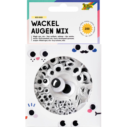 Artikelbild für folia Wackelaugen weiß BIG BOX MIX Ø 5,0 - 20,0 mm, 200 St., Artikelnummer 692481