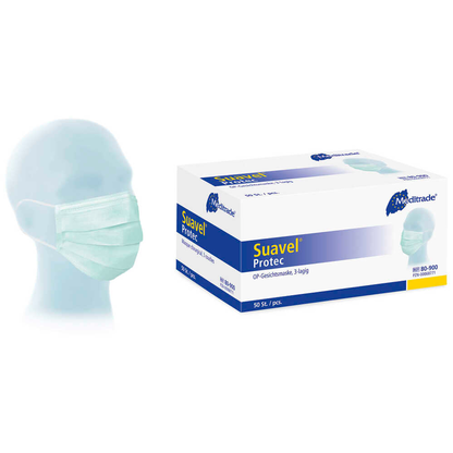 Artikelbild für Meditrade® medizinischer Mundschutz Suavel® Protec DIN EN 14683:2019 Typ II R, 50 St., Artikelnummer 805269