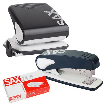 Artikelbild für sax design Locher und Heftgeräte Set Century Line schwarz, Artikelnummer 154997