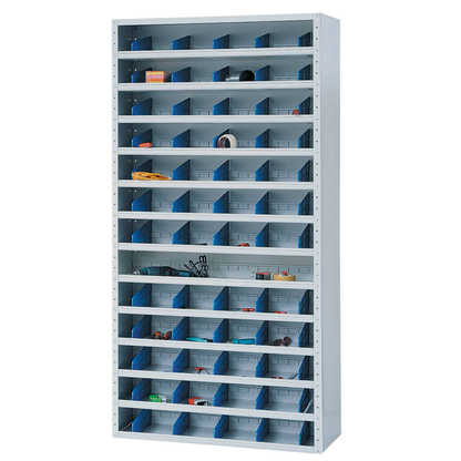 Artikelbild 3 für Gürkan Stahlschrank 110666 lichtgrau, blau 12 Fachböden 100,0 x 40,0 x 198,0 cm, aufgebaut, 1 St., Artikelnummer 149000