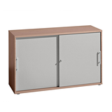 Artikelbild 1 für HAMMERBACHER Schiebetürenschrank Prokura, V1752S/N/S/RE nussbaum, silber 1 Fachboden 120,0 x 40,0 x 74,8 cm, Artikelnummer 856674