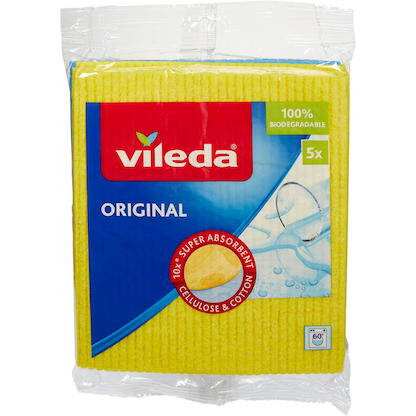 Artikelbild für vileda ORIGINAL Schwammtücher Naturfaser waschbar, 5 Tücher, Artikelnummer 583542