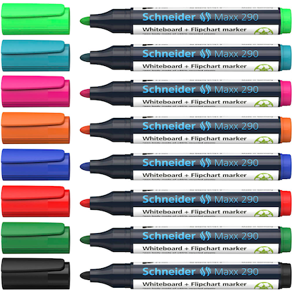 Artikelbild für Schneider Maxx 290 Whiteboard- und Flipchart-Marker farbsortiert 2,0 - 3,0 mm, 8 St., Artikelnummer 347704