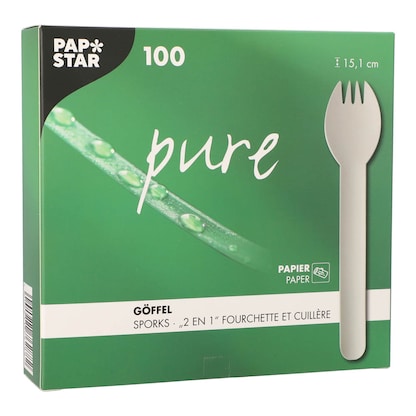 Artikelbild 2 für PAPSTAR Einweg-Göffel pure, Papier weiß, 100 St., Artikelnummer 465833