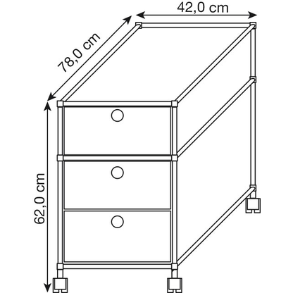 Artikelbild 2 für viasit System4 Rollcontainer anthrazit 3 Auszüge 42,0 x 78,0 x 62,0 cm, Artikelnummer 135451