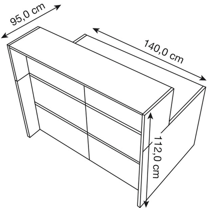 Artikelbild 2 für Kerkmann Empfangstheke BARI gerade, weiß, anthrazit 140,0 x 95,0 x 112,0 cm, Artikelnummer 698478