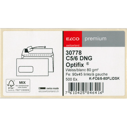 Artikelbild 4 für ELCO Briefumschläge Premium DIN lang+ mit Fenster hochweiß haftklebend 500 St., Artikelnummer 358965