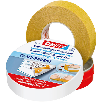 Artikelbild 2 für tesa 05338 doppelseitiges Klebeband 15,0 mm x 10,0 m, 1 Rolle, Artikelnummer 333094