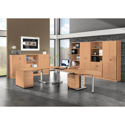 Artikelbild 4 für HAMMERBACHER Gradeo Standcontainer buche 4 Auszüge Kunststoff-Relinggriff silber 42,8 x 80,0 x 72,0 - 76,0 cm, Artikelnummer 385922