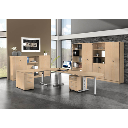 Artikelbild 4 für HAMMERBACHER Gradeo Standcontainer ahorn 4 Auszüge Kunststoff-Relinggriff silber 42,8 x 80,0 x 72,0 - 76,0 cm, Artikelnummer 629182