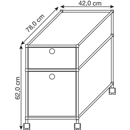 Artikelbild 2 für viasit System4 Rollcontainer weiß 2 Auszüge 42,0 x 78,0 x 62,0 cm, Artikelnummer 214163