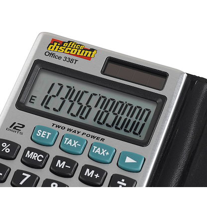 Artikelbild 5 für AKTION: office discount Office 338T Taschenrechner silber/schwarz, Artikelnummer 235554