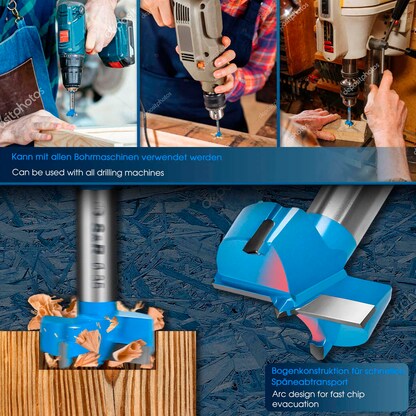 Artikelbild 5 für S&R Holzbohrer-Set, 5-tlg.: 15, 20, 25, 30, 35 mm, Artikelnummer 390407