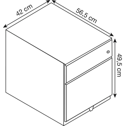 Artikelbild 2 für BISLEY Note Rollcontainer verkehrsweiß 2 Auszüge 42,0 x 56,5 x 49,5 cm, Artikelnummer 272524
