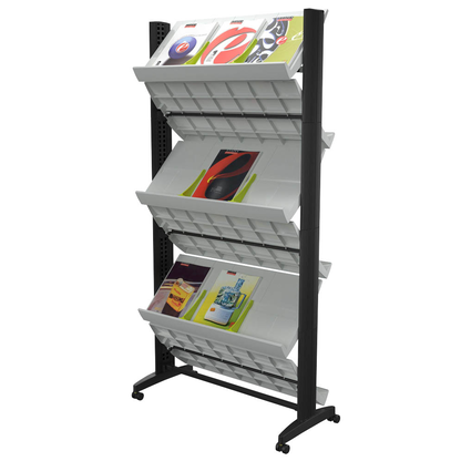 Artikelbild für PAPERFLOW Prospektständer Duo grau DIN A3, DIN A4 85,5 x 38,5 x 167,5 cm, 1 St., Artikelnummer 572792