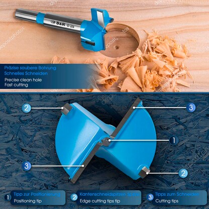 Artikelbild 6 für S&R Holzbohrer-Set, 5-tlg.: 15, 20, 25, 30, 35 mm, Artikelnummer 390407