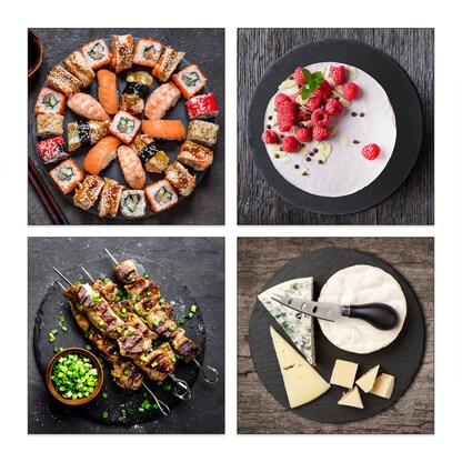 Artikelbild 6 für relaxdays Schieferplatten grau Ø 25,0 cm, 6 St., Artikelnummer 401143