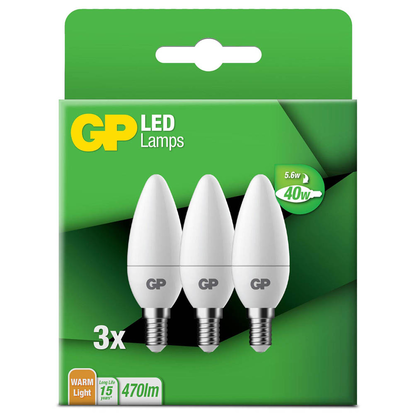 Artikelbild 2 für GP LED-Lampen Mini Candle E14 4,9 W matt, 3 St., Artikelnummer 515074