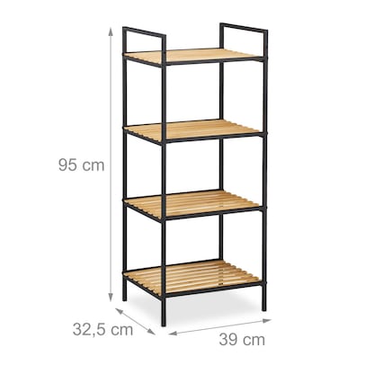 Artikelbild 8 für relaxdays Beistellregal braun, schwarz 39,0 x 32,5 x 95,0 cm, 1 St., Artikelnummer 521041